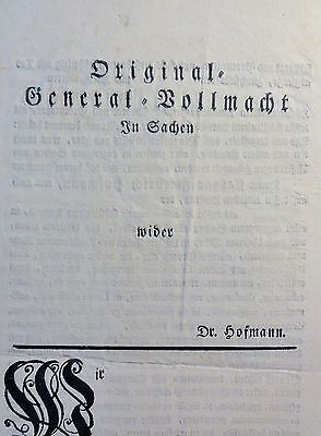 Original-General-Vollmacht fr Dr. Caspar Friedrich Hofmann - ca. 1770