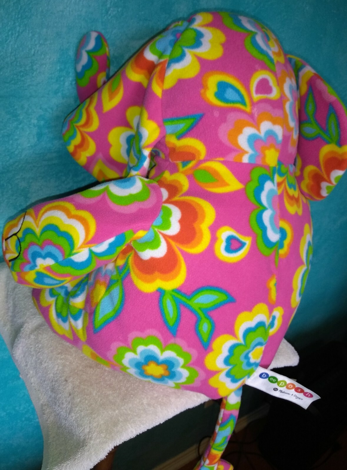 ELEPHANT Melissa & Doug Beeposh Plush Stuffed Animal Pink Sally Flowered