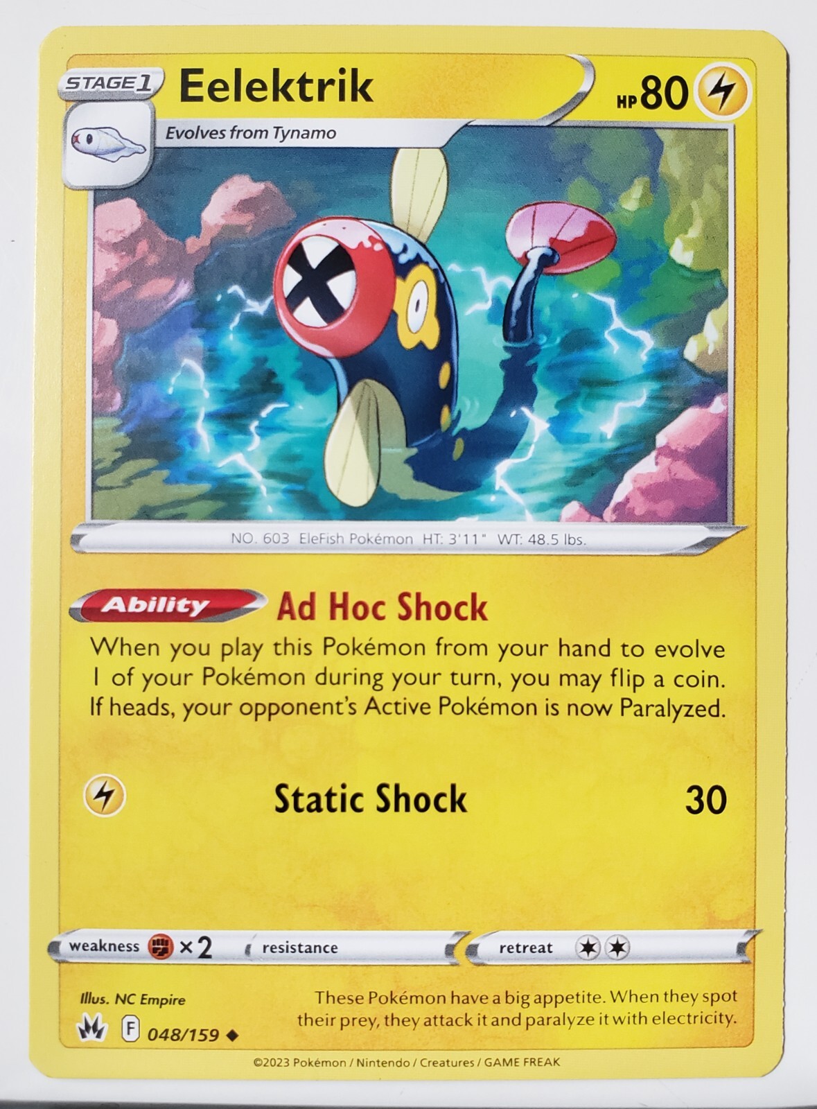 Eelektrik 048/159 - NM / M - Crown Zenith Pokemon Card - $2