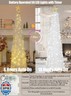 HMASYO 5 FT Pop Up Christmas Tree with Timer Lights, White Tinsel Christmas Tree with Snowflake Ornaments, Collapsible Artificial Pencil Tree Xmas Decoration for Home, Office, Easy Assembly
