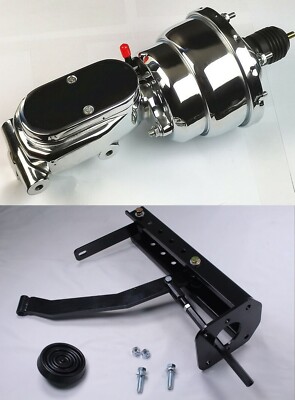 Universal Firewall Under Dash Mount Power Brake Pedal Kit w/ 7'' Booster & Master