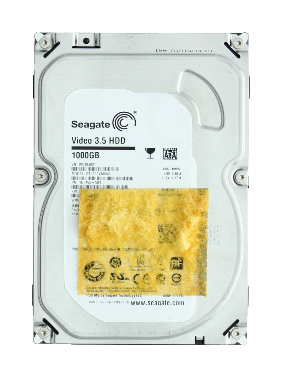 Seagate Video 3.5 Hard Drive ST1000VM002, 1000GB/1TB, SATA