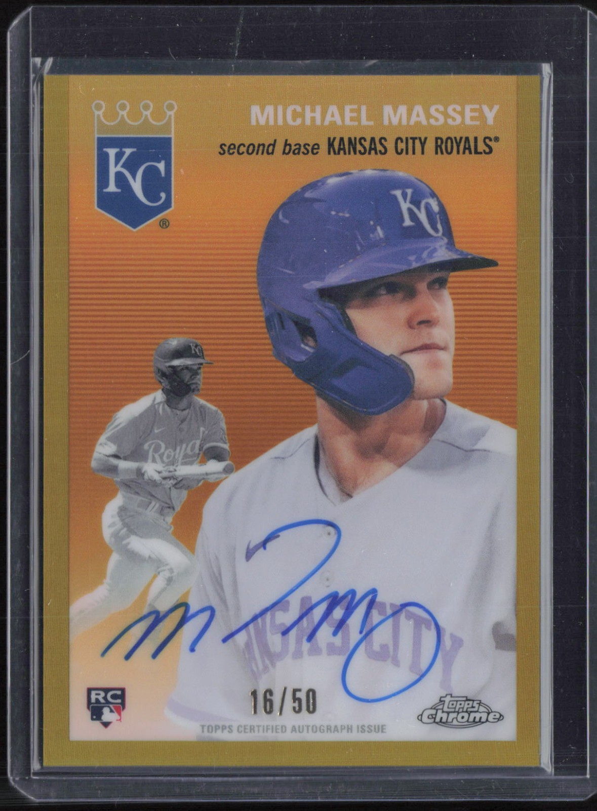 2023 Topps Chrome Platinum Gold Refractor Michael Massey 16/50 Auto RC Rookie