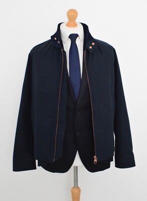 New PRIVATE WHITE V.C Midnight Navy Ventile Harrington £595 Size 4 Medium 40/50