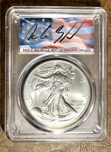 2021 SILVER EAGLE PCGS MS70 PAUL BALAN SIGNED POP 60 FDOI TYPE 2 NICE ITEM # PMA