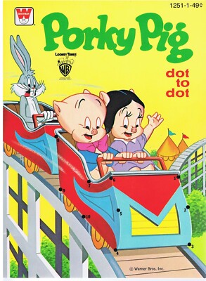 1978 Porky Pig Dot Book and Coloring Book by Whitman Never been colored