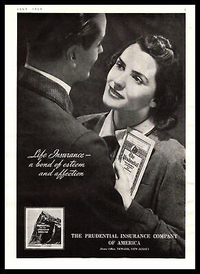 1939 Prudential Life Insurance "A Bond Of Esteem And Affection" Vintage Print Ad
