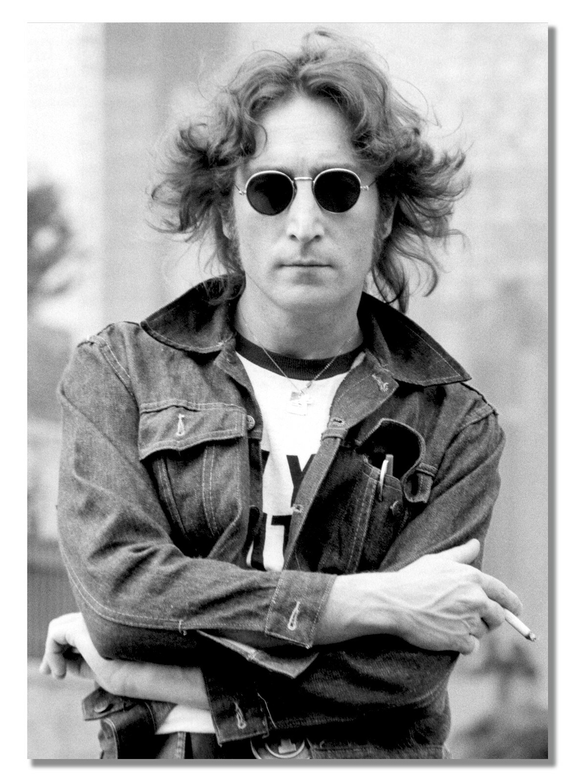 John Lennon Smoking Bw Beatles Singer Celebrity Music Star