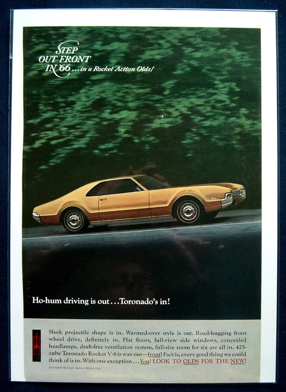 Werbeanzeige Ad  1966 Oldsmobile Toronado  Ho-Hum Driving Is Out...  (Usa)
