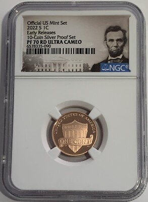 2022 S NGC PF70 ULTRA CAMEO PROOF SILVER LINCOLN SHEILD PENNY EARLY RELEASE 1C