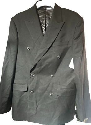 Topman Black Double Breasted Suit Jacket 36R