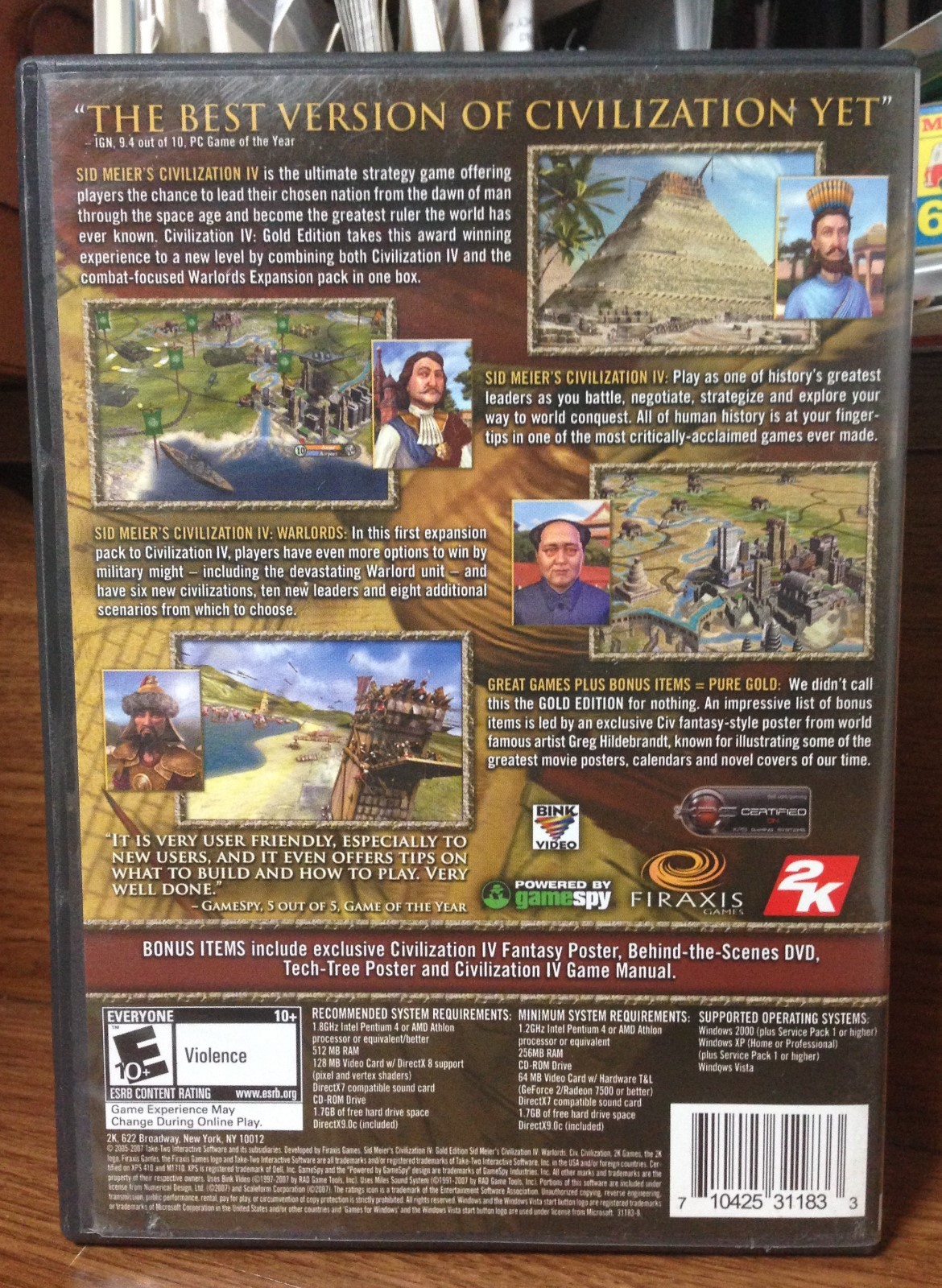 2007 Sid Meier's Civilization IV Gold Edition Game