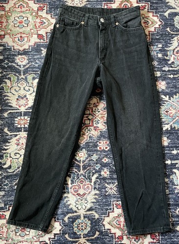 Monki Taiki High Waist Balloon Leg Black Denim Mom Jeans