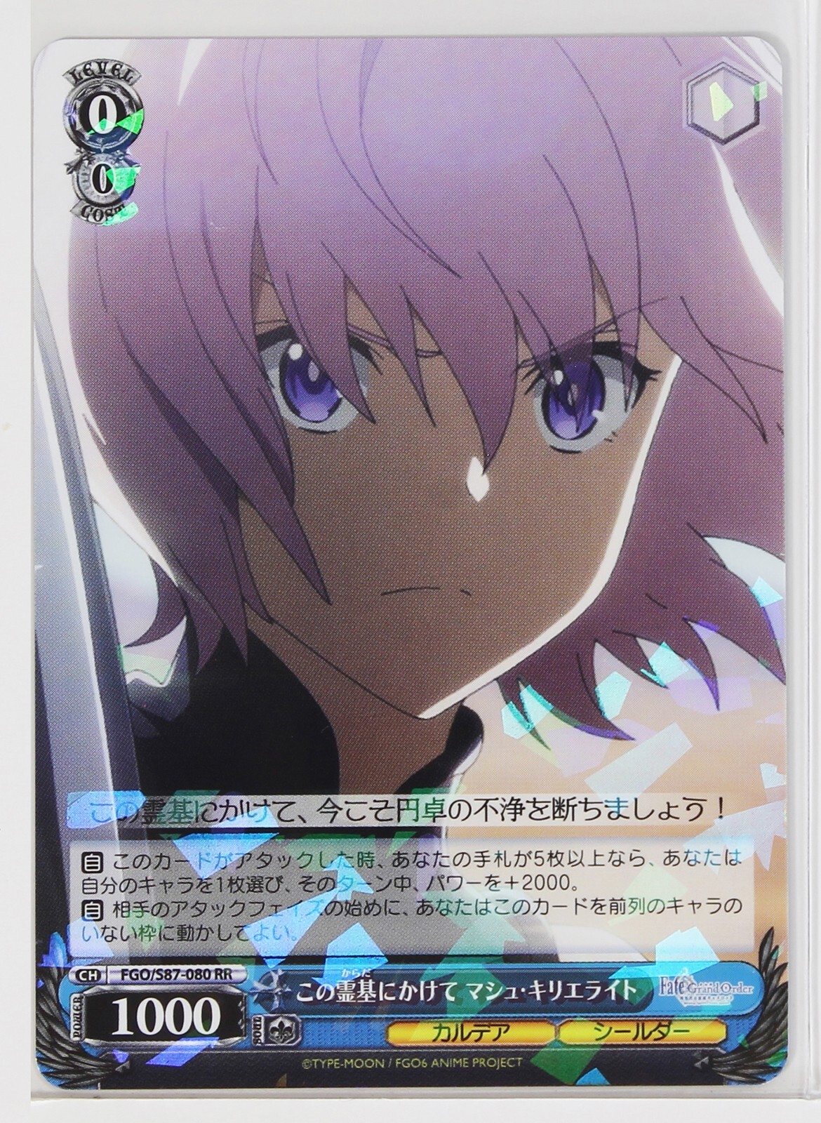 Weiss Schwarz Holo Card TCG Fate/Grand Order FGO/S87-080 RR