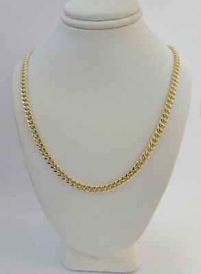 Pre-owned My Elite Jeweler Real 10k Gold Chain Miami Cuban Link Necklace 18" 20" 22" 24" 26" 4.5mm 10kt Oro