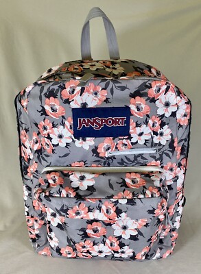 jansport backpack digibreak laptop floral pink orange grey ombre splash 17 25l 325853128718