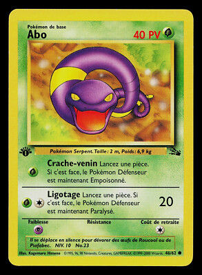 Pokemon Card - 1st Edition FRENCH Ekans Abo 46/62 Fossil