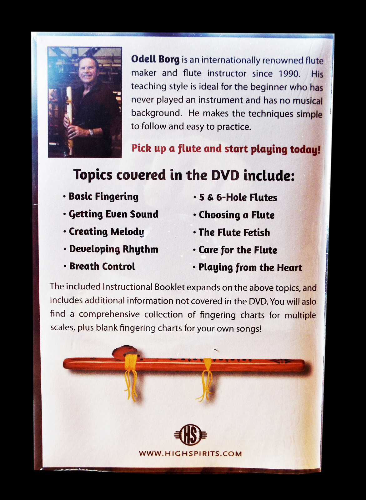 Playing the Native American Flute with Odell Borg Booklet and DVD