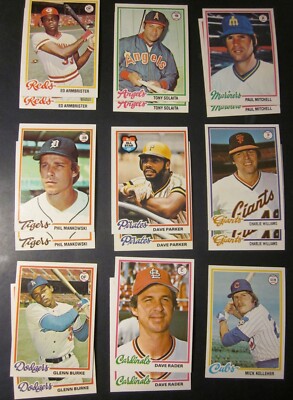 1978 Topps Baseball Pick Choose Complete Your Set(501-726) NM, NM/MT