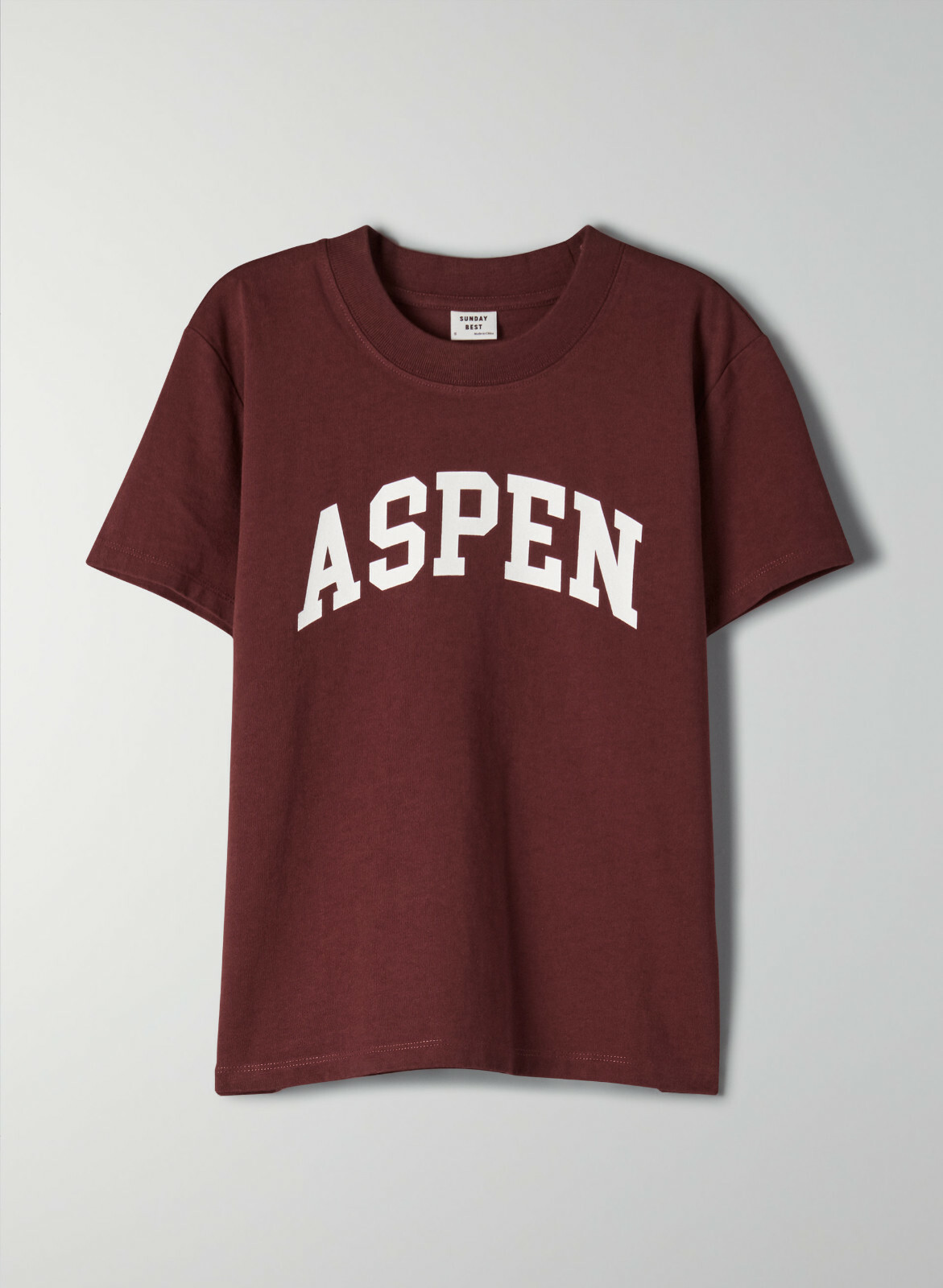 NWT Aritzia Sunday Best Dream T-Shirt Tee Size S Rich Burgundy Aspen | eBay