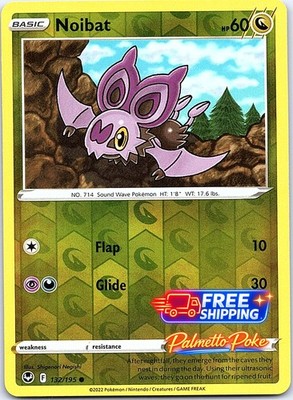 Noibat 132/195 Common Silver Tempest Pokemon Reverse Holo Lightly Played