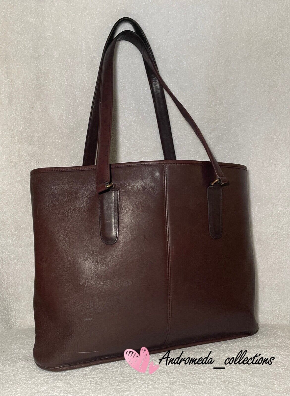 Vintage COACH Large Tote, 9780, Dark Brown/Mocha, Made in Vintage COACH Large Tote, 9780, Dark Brown/Mocha, Made in
