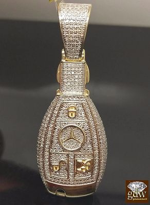 Pre-owned G&d Real 10k Yellow Gold Genuine 1 Ct Diamond Unique Car Key Charm Pendent
