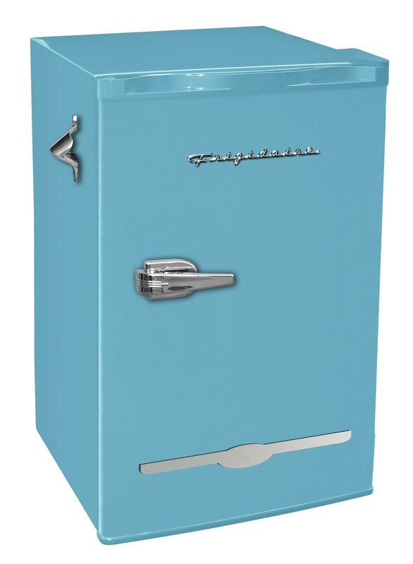 Retro Compact Refrigerator With Side Bottle Opener 3.2 Cu Ft Blue