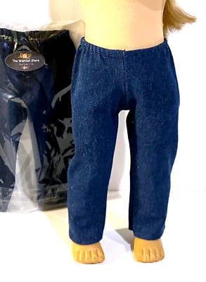 Doll Clothes 18'' Blue Denim Jeans Pants Stretch fits American Girl