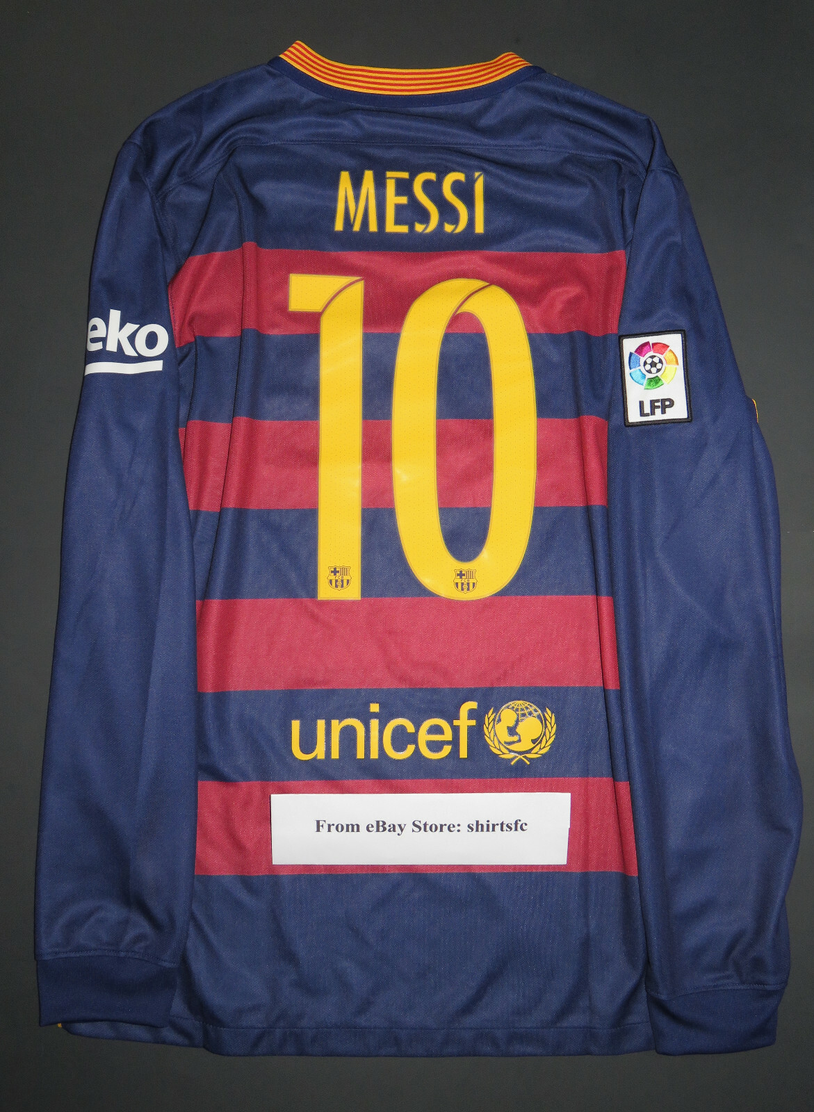 FC Barcelona 2015 メッシ ジャージ Barcelona 2015 2016 Home Football Shirt Soccer Jersey #10