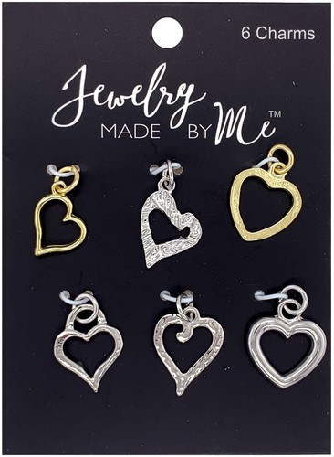 Jewelry Made By Me Charms 6/Pkg-Heart