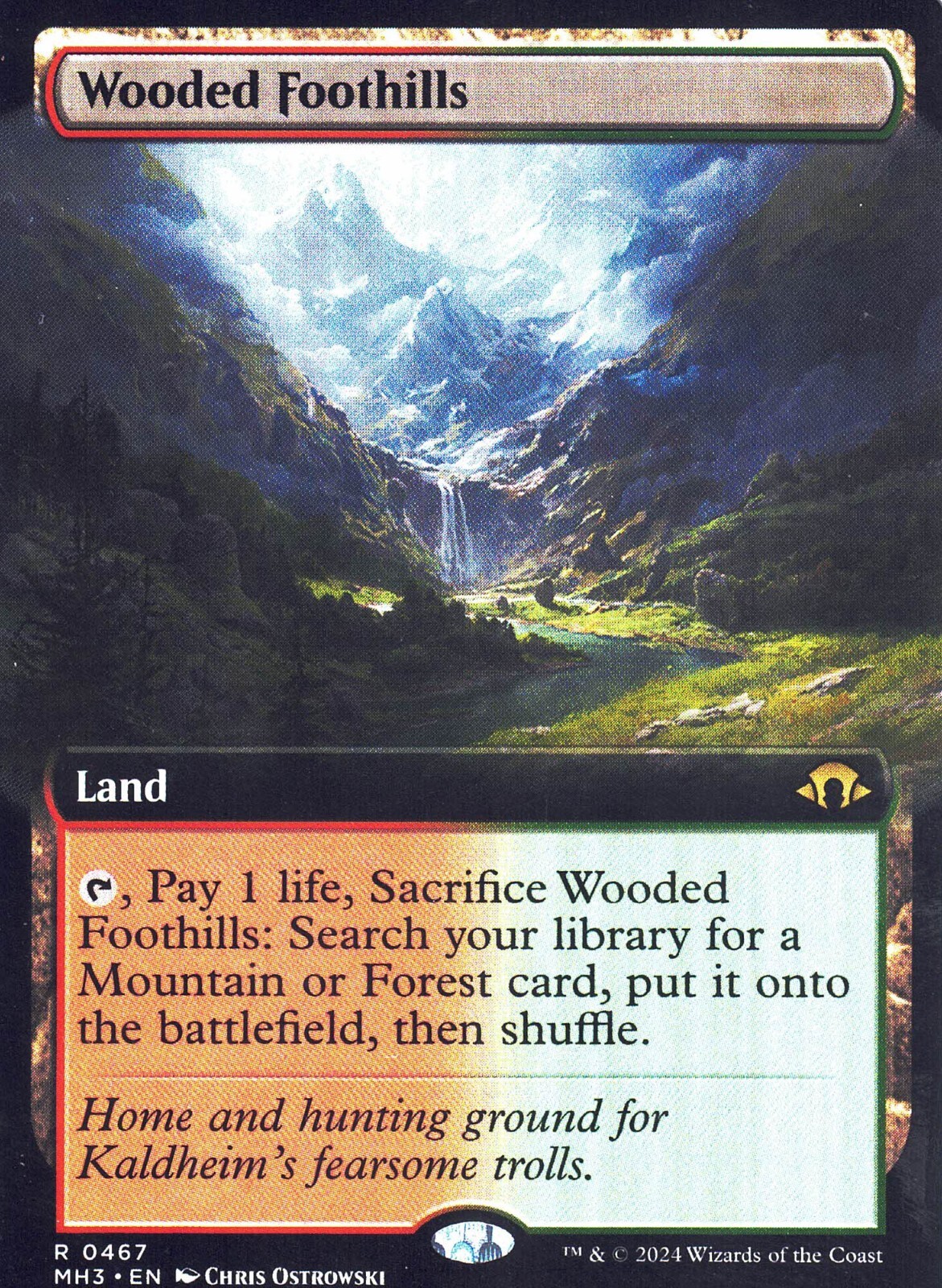 マジック：ザ・ギャザリング - KTK Wooded Foothhills Wooded Foothills (borderless) Modern Horizons 3 MTG - NM+ | eBay