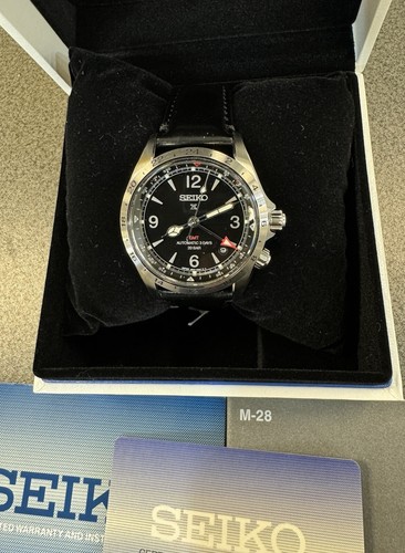Pre-owned Seiko Prospex Luxe Spb379 Alpinist Gmt Automatic Leatherwatch With Tag Japan