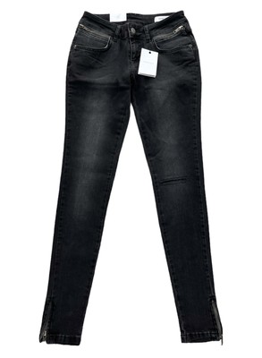 Anine Bing Skinny Moto Zip Ankle Jeasns Size 24 Low Rise Charcoal Gray #N007 NWT
