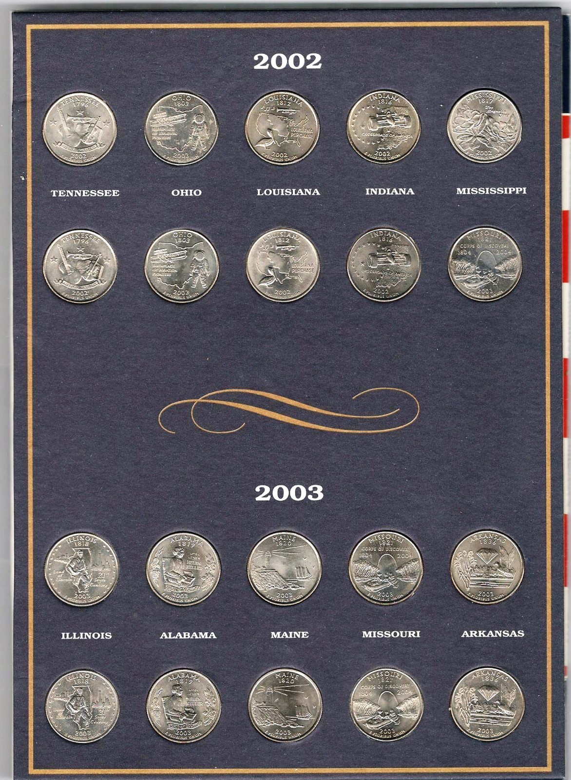 1999-2003 STATEHOOD QUARTERS  Collection Folder