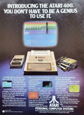 1979 ATARI 400 Personal Computer Systems You Dont Have to be a Genius = Print AD