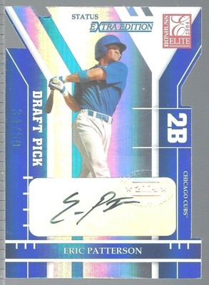 Eric Patterson 2004 Donress Elite X Edition Status AU Blue Ink 34/50 Card# 353