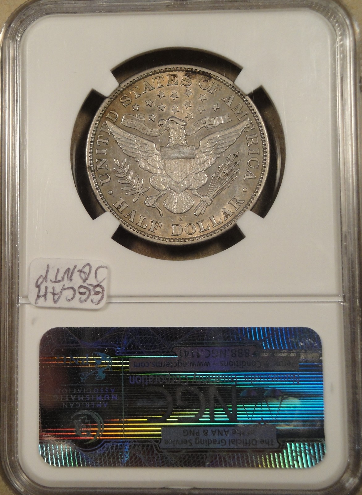 1909-S Barber Half Dollar NGC AU-50