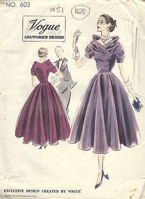 アート・デザイン・音楽 VOGUE TWENTIETH CENTURY FASHION 1948 Vintage VOGUE Sewing Pattern B38 EVENING DRESS/GOWN