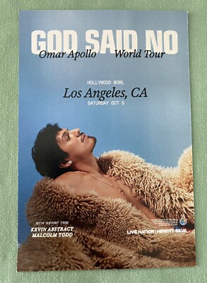 Omar Apollo    *SHOWCARD PRINT *    God Said No - 2024 - Hollywood Bowl - LA