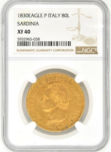 1916R イタリア統一王国 2L銀貨 NGC AU58 クァドリガ 1830 Eagle P Italy 80 Lira Sardinia World Gold Coin NGC XF