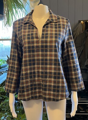 Borsa Donna Plaid Blue Long Sleeve Shirt Womens It 40
