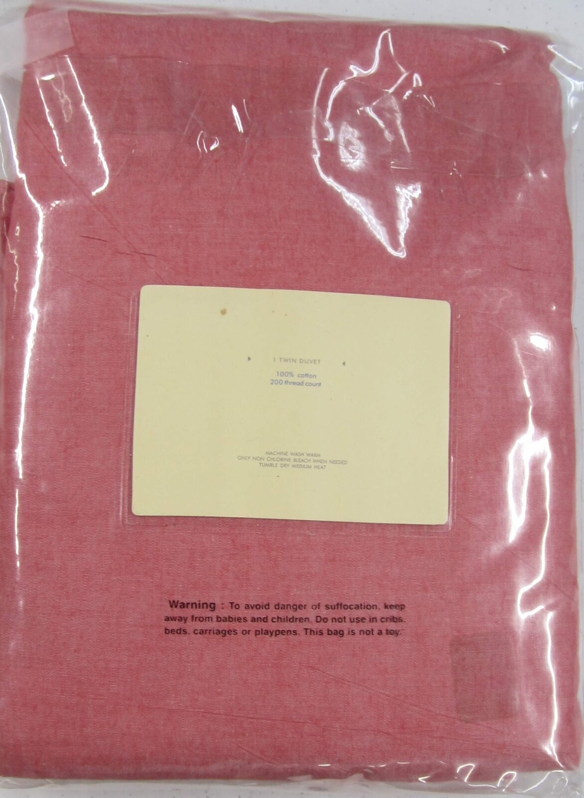 Pottery Barn Kids Red Chambray Percale Twin Duvet