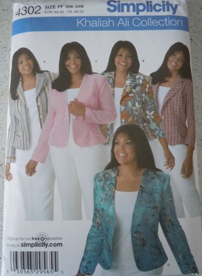Simplicity Women s/Women s Petite Jacket Size 18W-24W  #4302 Uncut