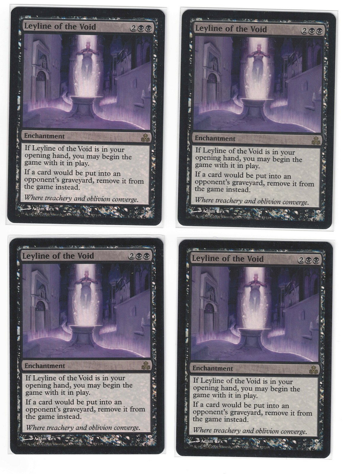 4x Foil Leyline of the Void - SP+ to NM Guildpact MTG
