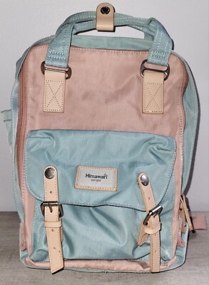 Himswari Women's Travel Campus Backpack Padded for Laptop Pink & Blue
