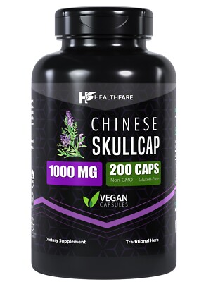 Healthfare Skullcap Capsules | 1000mg | 200 Count | Support Overall Health