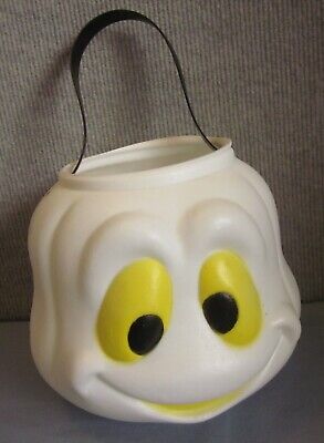 Vintage Blow Mold Ghost Trick-or-Treat Bucket--Very Good Condition
