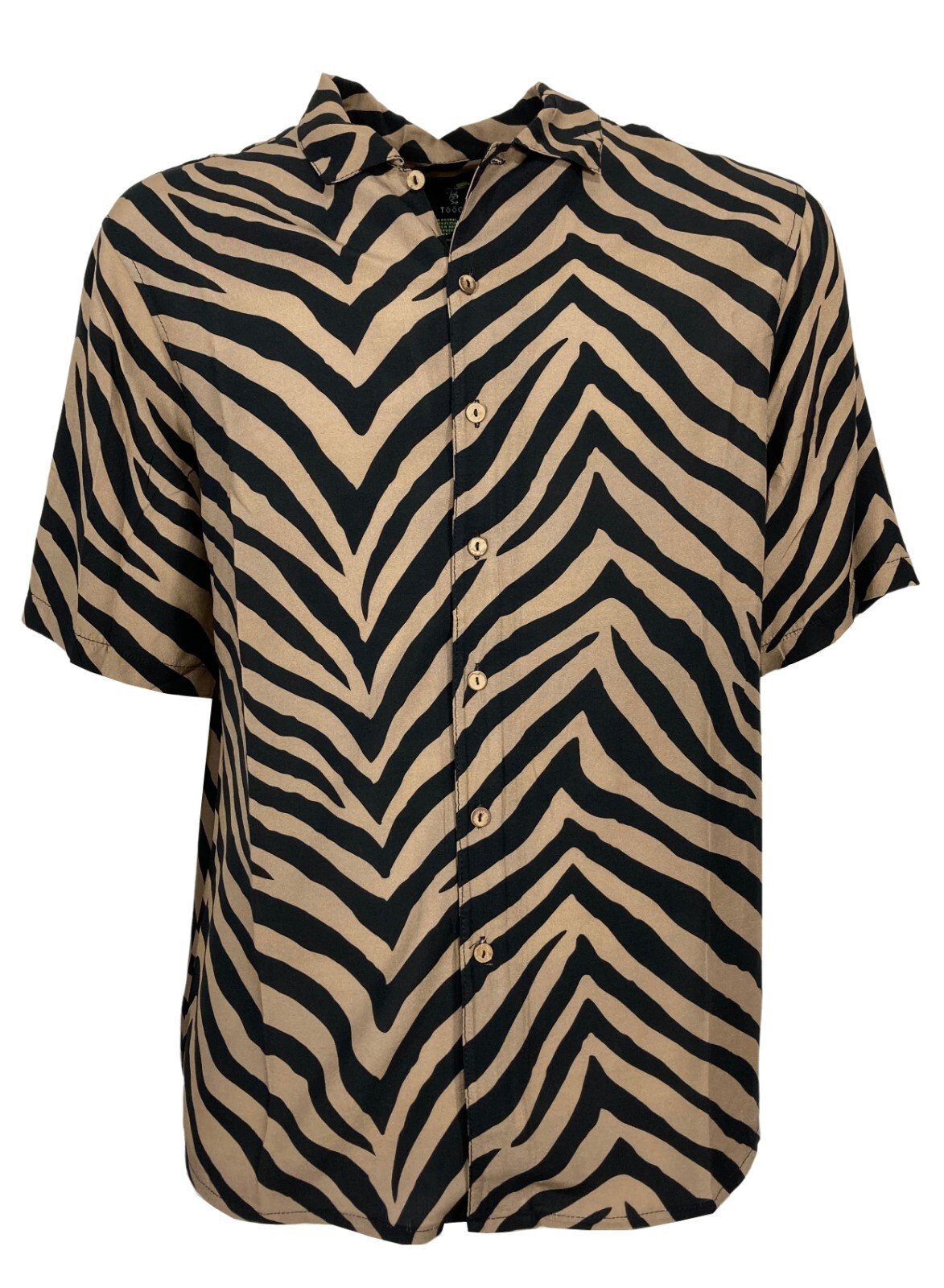 TooCo Men's Zebra Print Shirt Beige/Black Art TOC0308 ZEB
