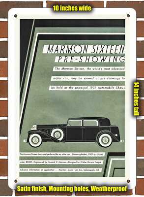 Metal Sign - 1931 Marmon Sixteen Close-Coupled Sedan- 10x14 inches